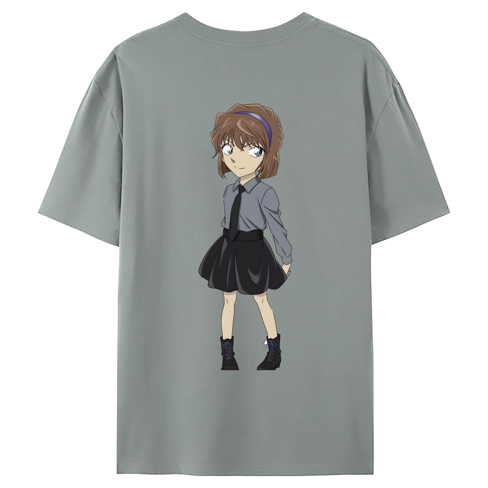 （画像用） 名探偵コナン 灰原 哀 はいばら あい Detective Conan Anita Hailey、Vi Graythorn Haibara Ai 綿100％ メンズ半袖Tシャツ（バックプリント） 通気性